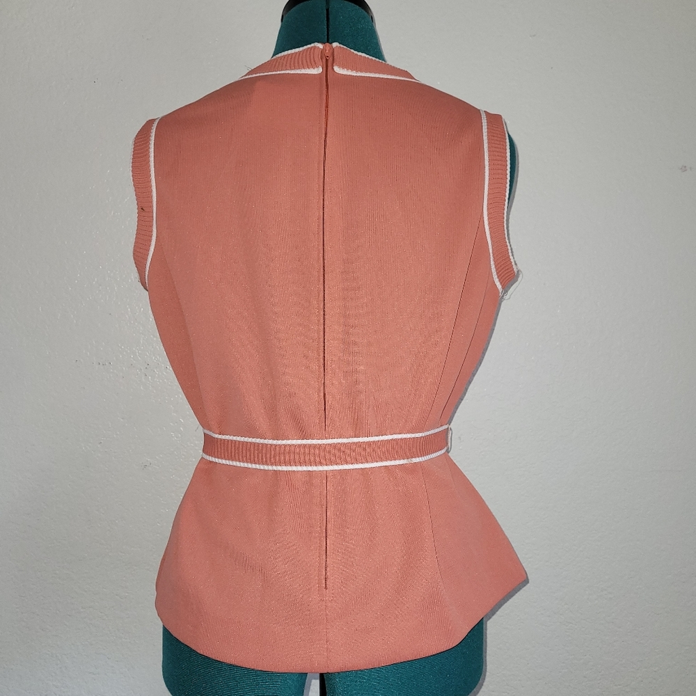 NWT Vintage  Women's  Zippered Sleeveless V Neck Top Cora Stripes 14.5 - Picture 5 of 11